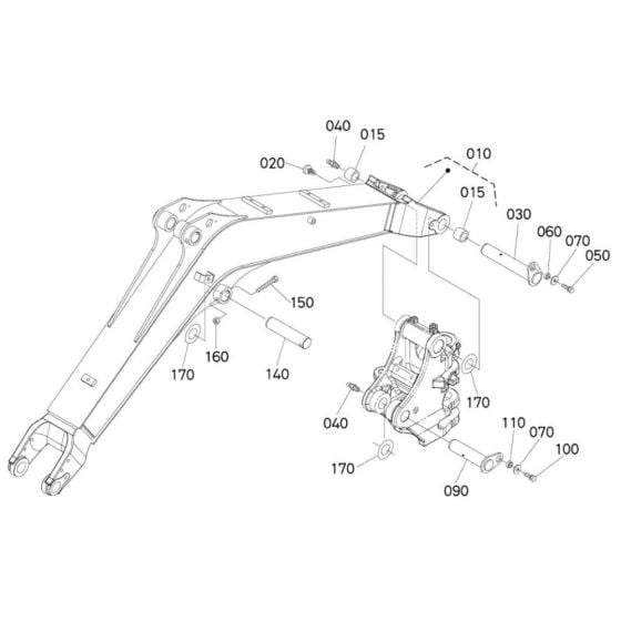 Boom Assembly for Kubota U25-3a Mini Excavator