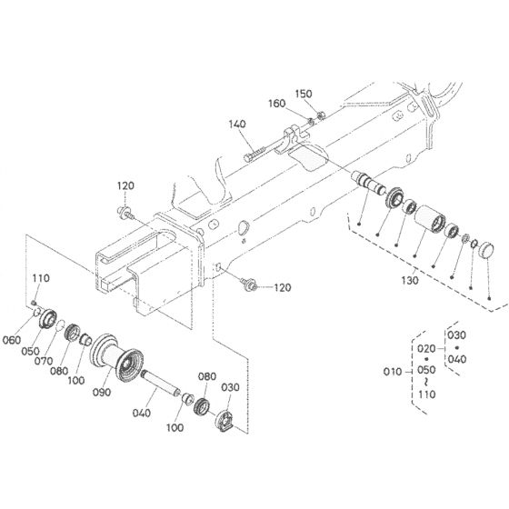 Track Roller Assembly for Kubota U27-4 Mini Excavators