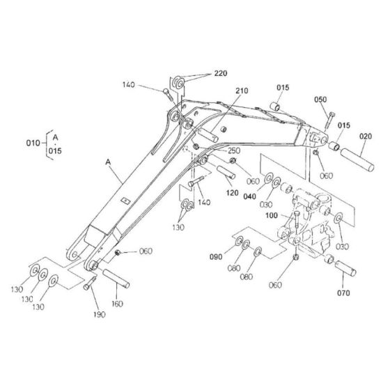 Boom Assembly for Kubota U30-3a2 Mini Excavator