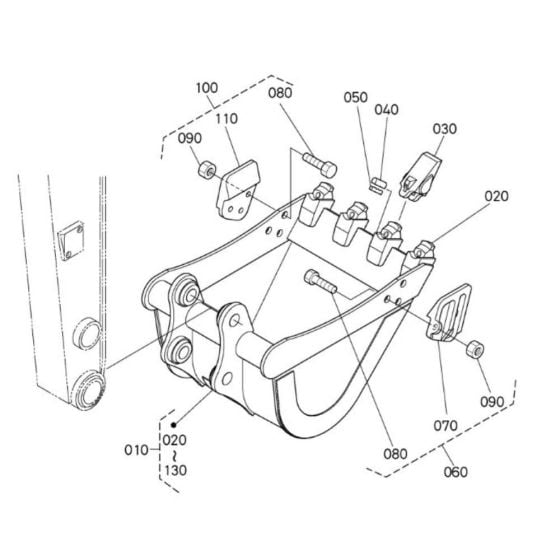 Bucket Assembly for Kubota U30-5 Mini Excavator