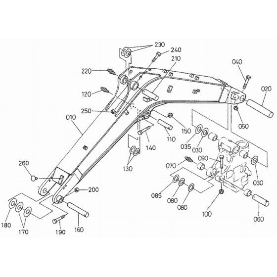 Boom Assembly for Kubota U27-4 Mini Excavators