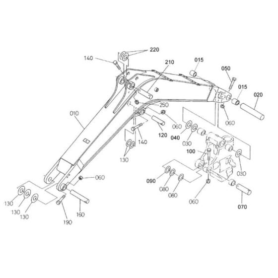 Boom Assembly for Kubota U35-3 Mini Excavator