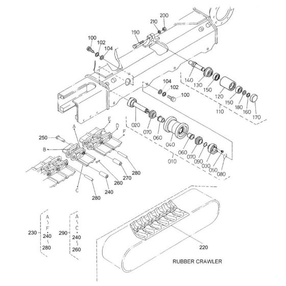 Track and Roller Assy for Kubota U35-3 Mini Excavator