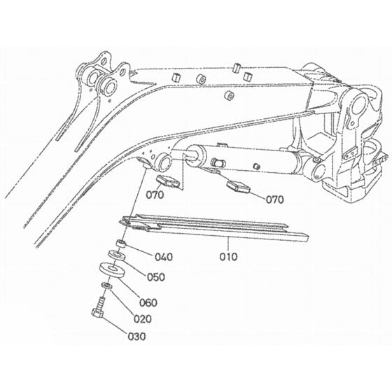 Cylinder Cover (Boom) for Kubota U35-4 Mini Excavator