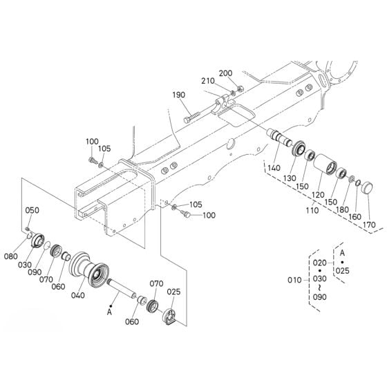 Track Roller Assembly for Kubota U35-4 Mini Excavator