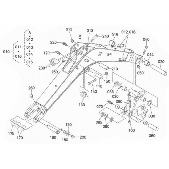 Boom Assembly for Kubota U35S Mini Excavator