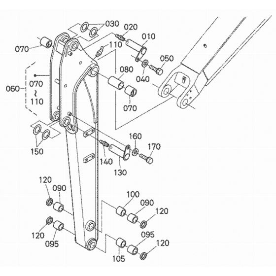 Dipper Arm Assembly for Kubota U45S Mini Excavator