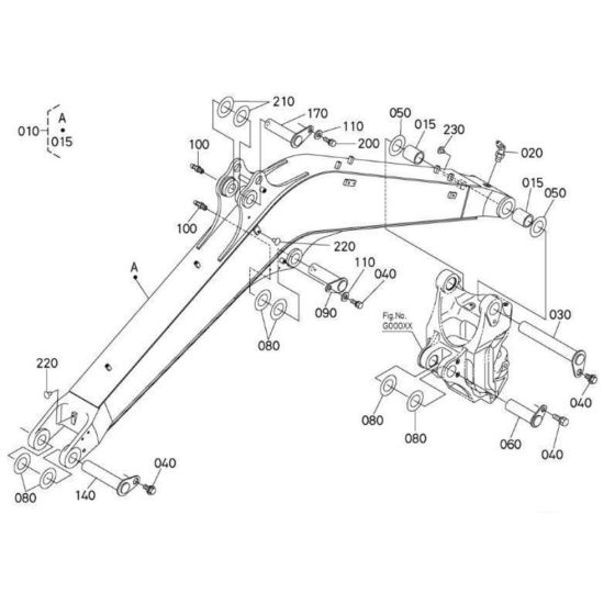 Boom Assembly for Kubota U48-4 Mini Excavator