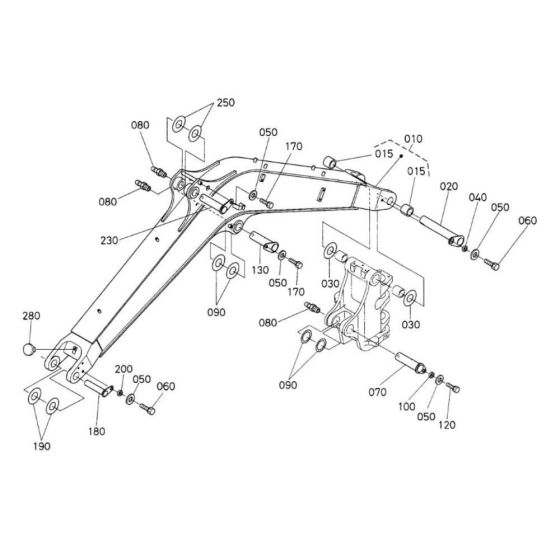 Boom Assembly for Kubota U50-3a Mini Excavator