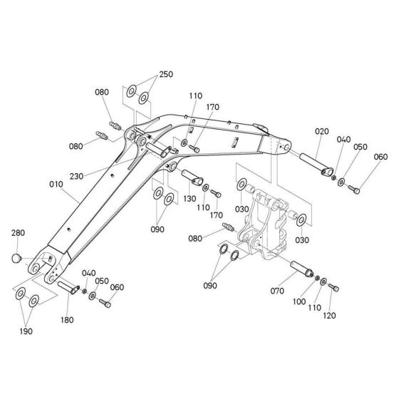 Boom Assembly for Kubota U50-5 Mini Excavator