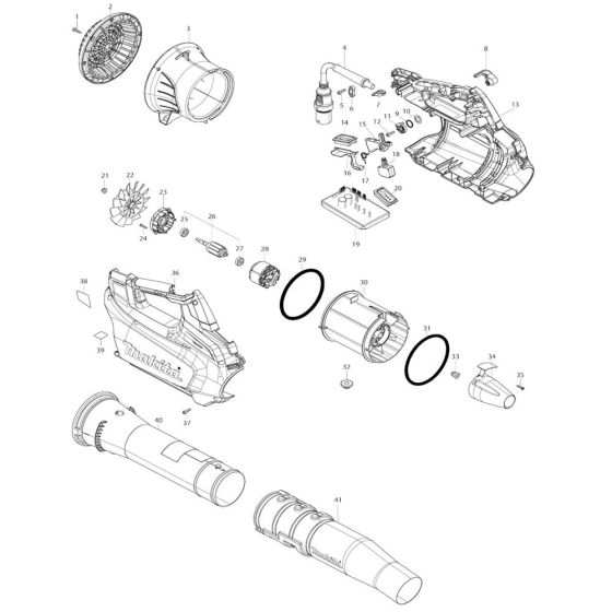 Makita UB003C Blower Assembly