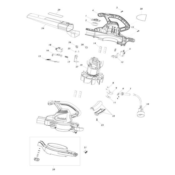 Makita UB0801 Blower Assembly