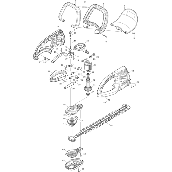 Complete Assembly for Makita UH4570 Hedge Trimmers