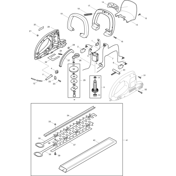 Complete Assembly for Makita UH4830 Hedge Trimmers