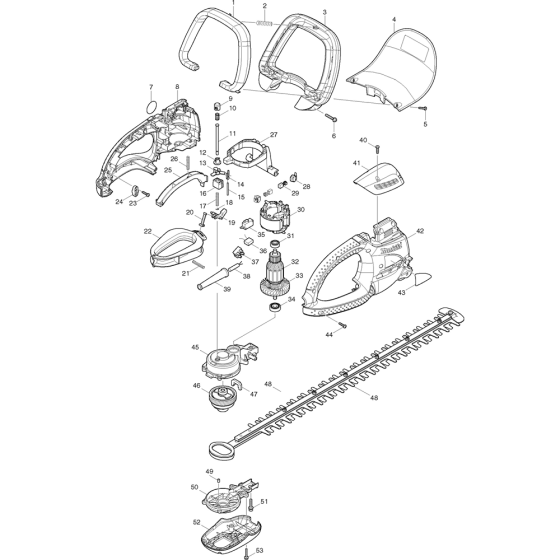 Complete Assembly for Makita UH6580 Hedge Trimmers