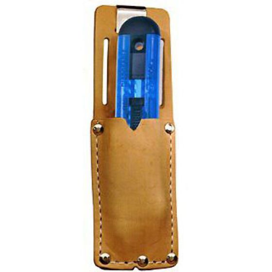 Knife Holster Sturdy Leather with Metal Belt Clip fits most Utility Knives