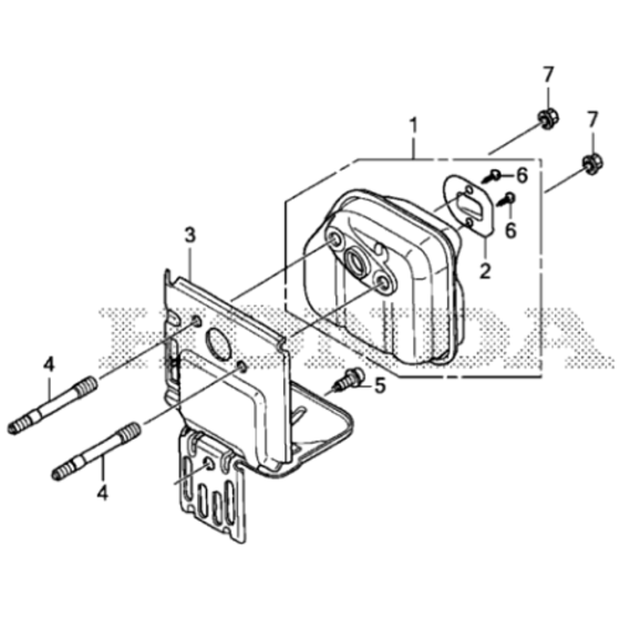 Muffler for Honda UMC425A Brushcutter