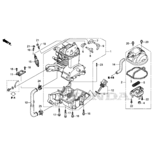 Cylinder Head Cover / Crankcase Set for Honda UMC425A Brushcutter