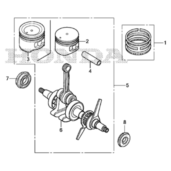 Crankshaft / Piston for Honda UMC435A Brushcutter