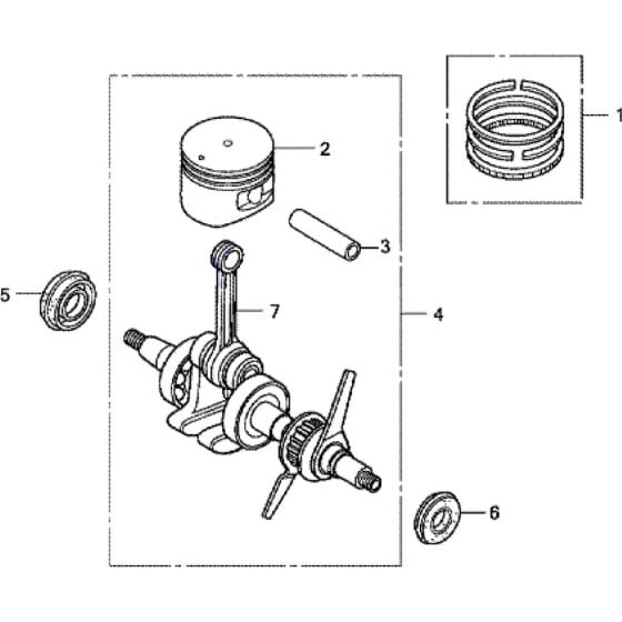 Crankshaft, Piston Assembly for Honda UMK425LE Brushcutters