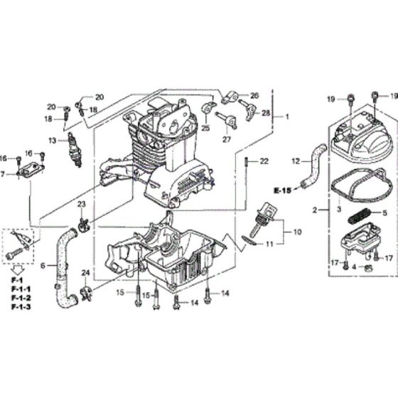 Cylinder and Barrel Head Assembly for Honda UMK435UE Brushcutters