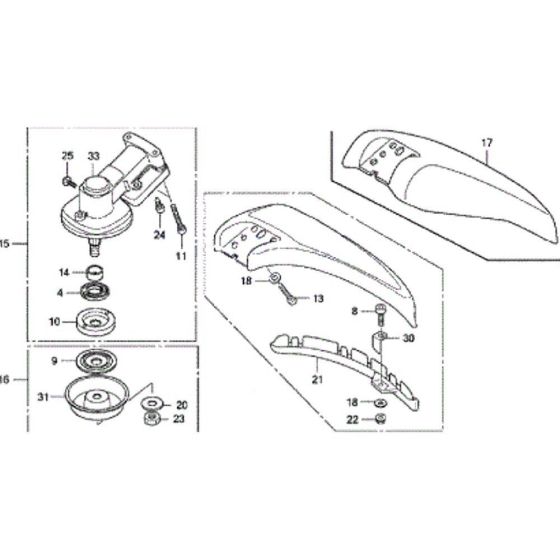 Gear Case & Guard for Honda UMK435UE