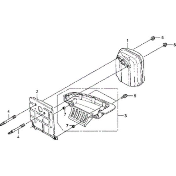 Muffler Assembly for Honda UMK435UE Brushcutters