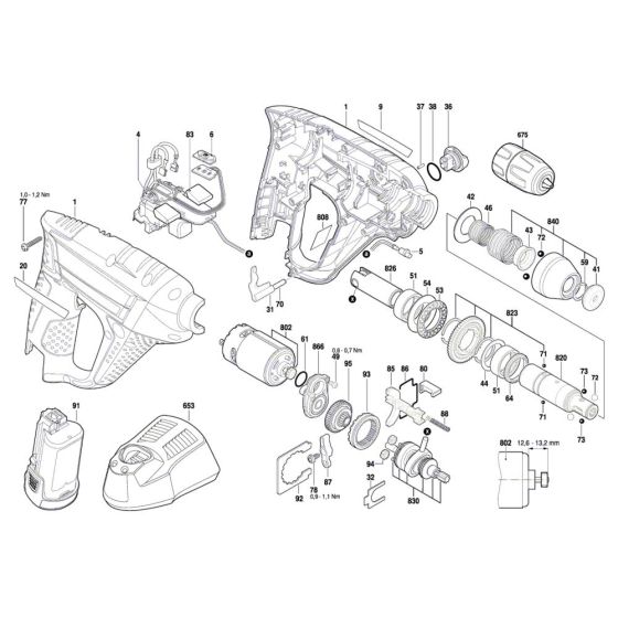 Cordless Rotary Hammer Assembly for Bosch Uneo