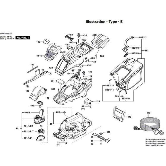 Bosch Lawnmower Assembly