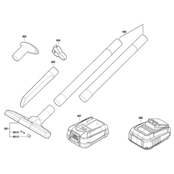 Battery Vacuum Cleaner Assembly for Bosch UniversalVac18