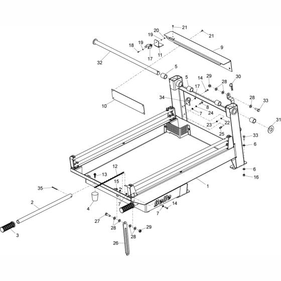 Upper Frame Assembly for Altrad Belle MS500 Bench Saw