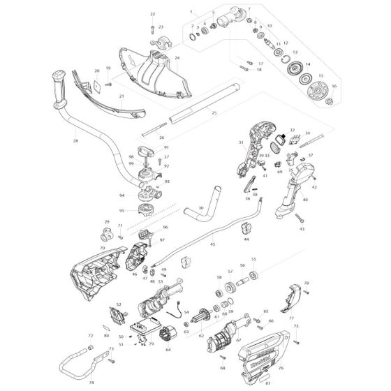 Makita UR016G Trimmer Assembly