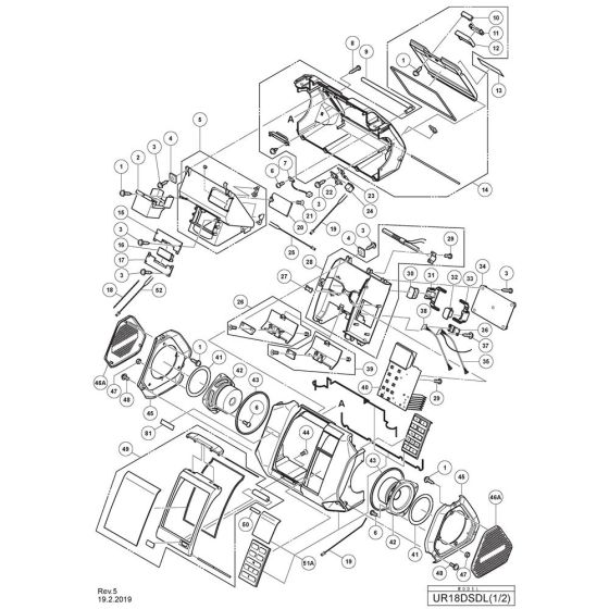 Main Assembly for Hikoki UR18DSDL Cordless Radio