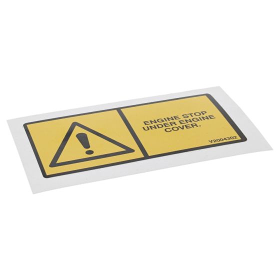 Engine Stop Decal for Winget 100T, 150T, 175T Mixers - OEM No. V2004302