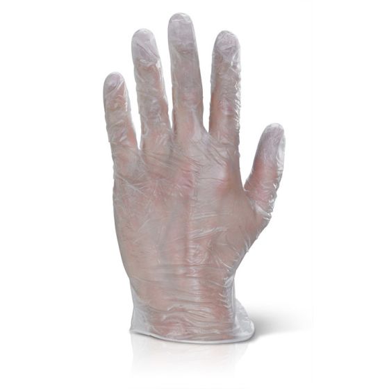 Vinyl Examination Gloves Pre-Powdered Disposable Clear PVC Box of 1000 MED