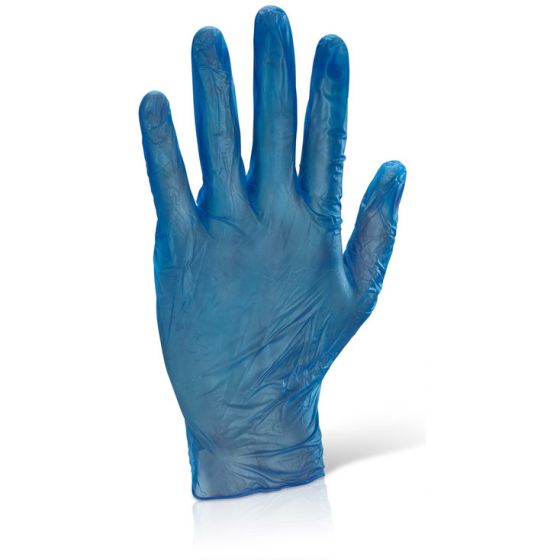 Vinyl Gloves Powder Free Disposable Synthetic PVC Box of 1000 Blue MED