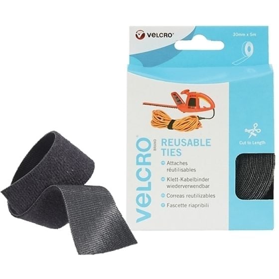 ONE-WRAP Reusable Ties 30mm x 5m Black by VELCRO - 60254