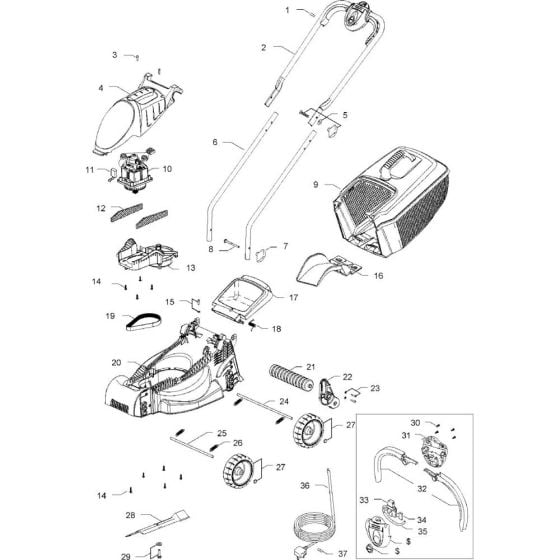 Complete Product Assembly for Flymo VENTURER 32 Mowers