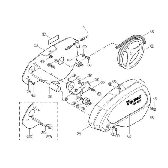 Drive Assembly -1 for Stihl/ Viking VH 400  VH Tillers