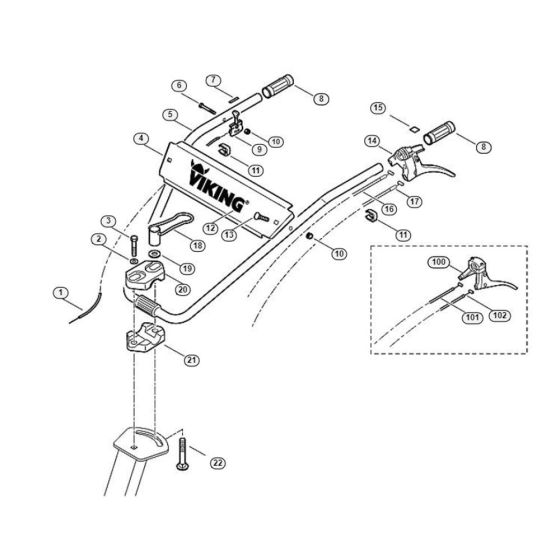 Handle Assembly  for Stihl/ Viking VH 540  VH Tillers