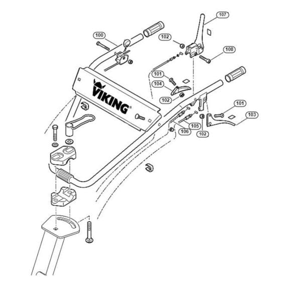 Handle Assembly-1 for Stihl/ Viking VH 660  VH Tillers