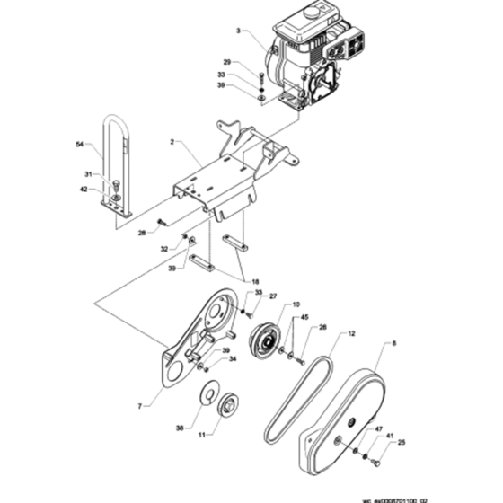 Beltguard/Clutch Assy for Wacker VP1030A 5000008701 (Honda) Rev. 112 Forward Plate Compactors