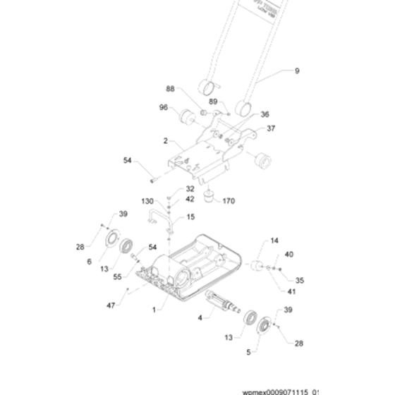 Baseplate/Console Assembly for Wacker VP1135A 5000630059 (Honda) Rev.100 Forward Plate Compactor