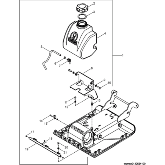 Water System Kit Assembly for Wacker VP1135A 5000630059 (Honda) Rev.100 Forward Plate Compactor