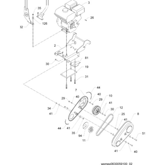 Drive Asssembly for Wacker VP1135A 5000630059 (Honda) Rev.100 Forward Plate Compactor