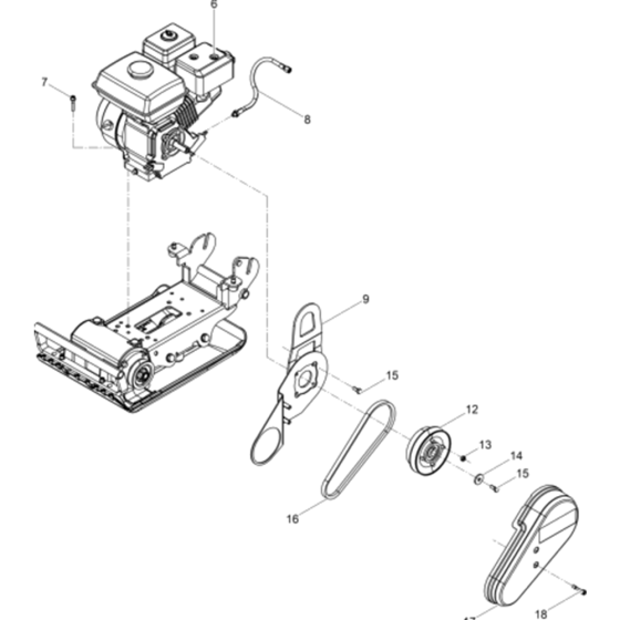 Vibration Plate 2 Assy for Wacker VP1135A-5100029066 (Honda) Rev.102 Plate Compactors.


