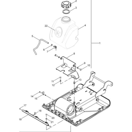 Water System Kit Assembly for Wacker VP1340-5000008705 (Wacker) Rev.114 Plate Compactor