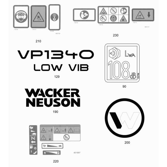 Decals for Wacker VP1340R