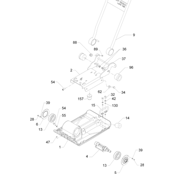 Baseplate / Console Ass'y for Wacker VP1550-5000008707 Rev.112 Plate Compactor