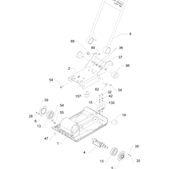 Baseplate / Console Cpl. Assembly for Wacker VP1550A-5000009027 (Honda Engine) Rev.116 Plate Compactor